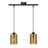 Lampa wisząca Cox szklana podwójna do jadalni nad stół E27 czarno złota
