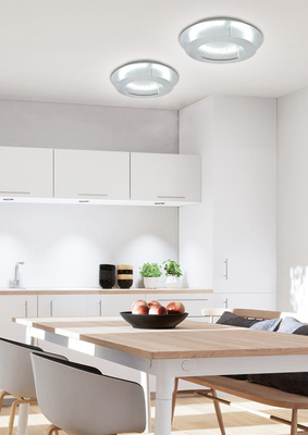Plafon LED Merle okrągły 50 cm srebrny 3000K do salonu kuchni łazienki