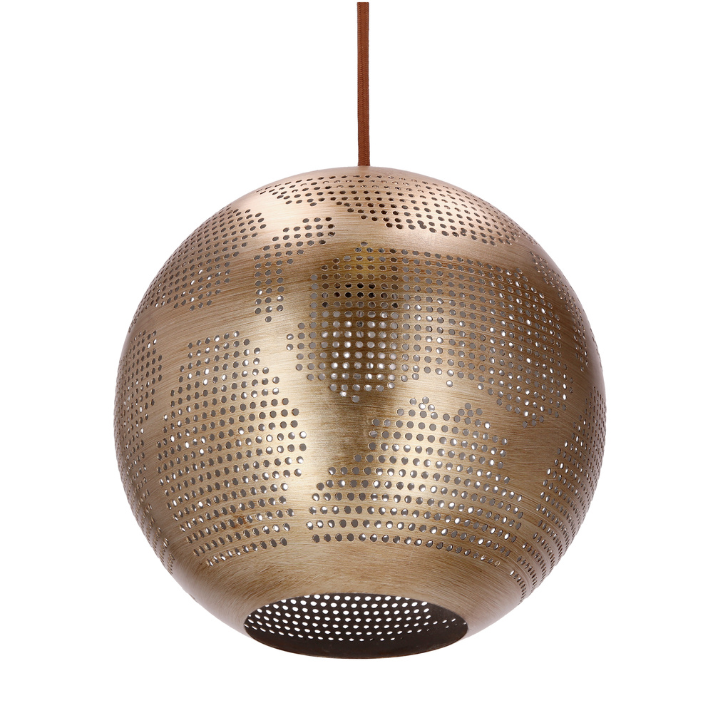 Lampa wisząca Sfinks kula metalowa ażurowa brązowa do salonu E27