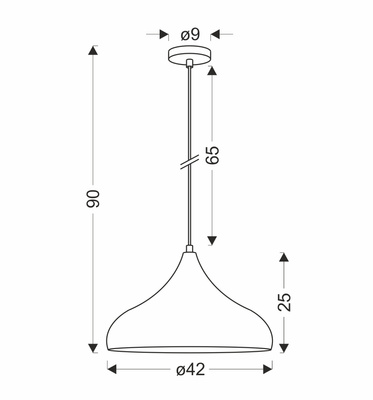 Lampa wisząca Viborg czarna metalowa 42cm do jadalni nad stół 1xE27