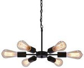 Lampa wisząca Sparta metalowa czarno-srebrna 6-punktowa do salonu E14