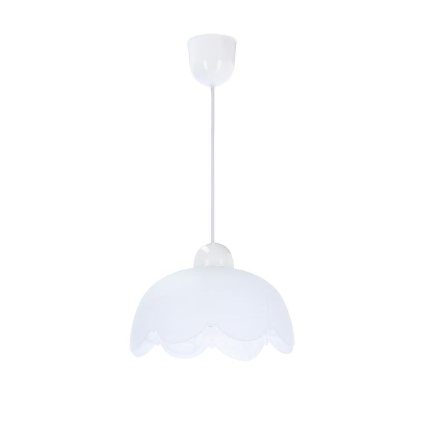 Lampa wisząca Bratek do kuchni i jadalni klosz biały pojedyncza E27