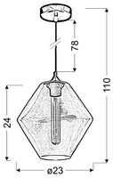 Lampa wisząca Bremen szklana pomarańczowy klosz do salonu 1xE27