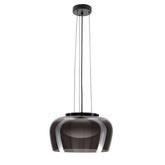 Lampa wisząca Insieme 38 szklana nad stół do salonu z dymionym kloszem