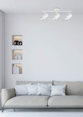 Lampa sufitowa Colly biała listwa spot regulowana 3-punktowa do salonu
