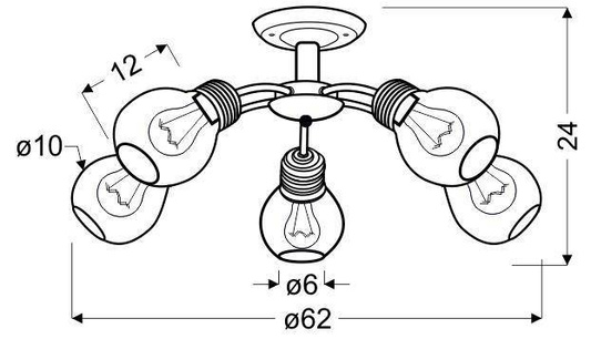 Lampa sufitowa Gliva z abażurami 5-punktowa do salonu