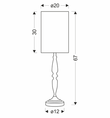 Lampka nocna Cardinale szara z lnianym abażurem do sypialni E27 67 cm