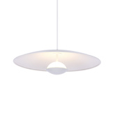 Lampa wisząca LUND 48 cm minimalistyczna – biały klosz talerz - skandynawska lampa do jadalni i salonu LED