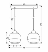 Lampa wisząca Contessa szklane kule podwójna czarno złota do jadalni E27