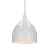 Lampa wisząca Ystad metalowa biała do kuchni pojedyncza E27 1x40W