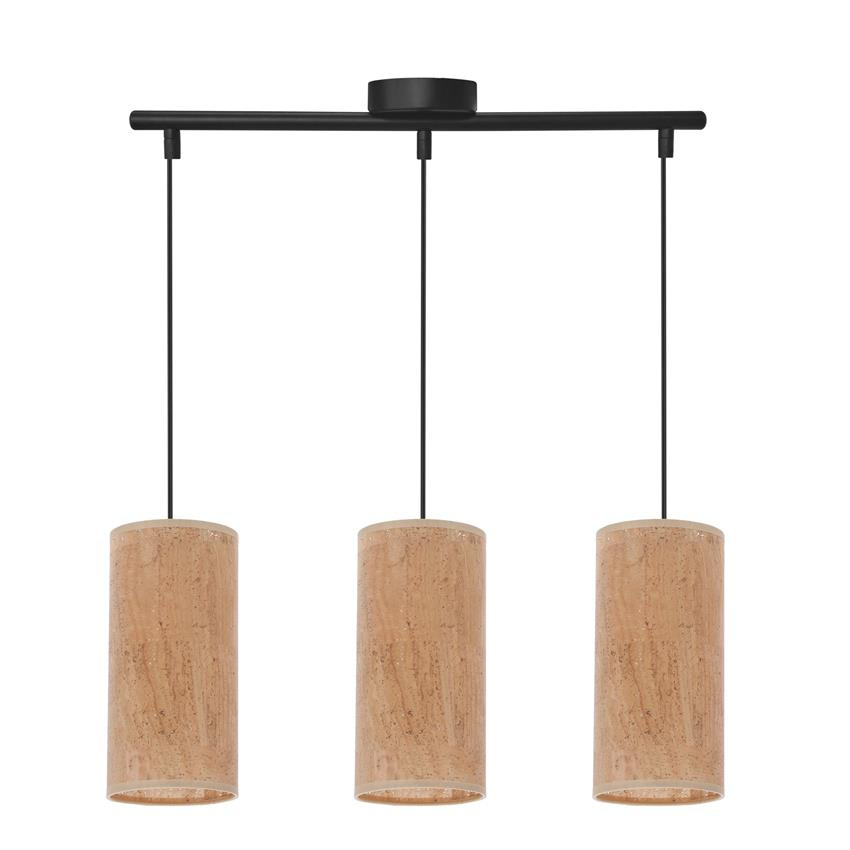 Lampa wisząca z abażurami Aragona potrójna korkowy abażur do jadalni