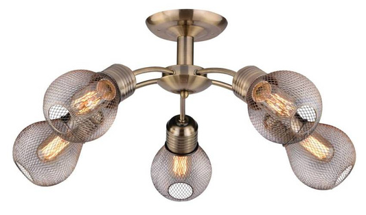 Lampa sufitowa Gliva z abażurami 5-punktowa do salonu