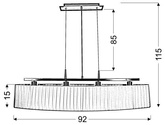 Lampa wisząca Berg potrójna z abażurem białym do salonu 4xE14 metal tkanina