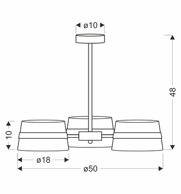 Lampa wisząca Demy potrójna z abażurami żółtymi do salonu E14 3x40W