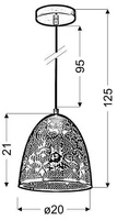 Lampa wisząca Bene metalowa ażurowa biała pojedyncza do salonu E27
