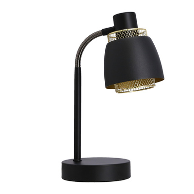Lampka nocna Aleksandria metalowa czarna z regulowanym kloszem do czytania