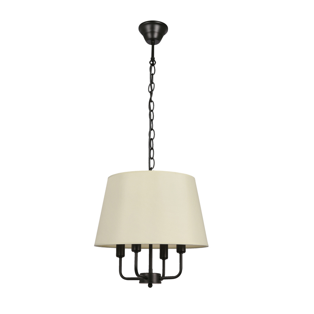 Lampa wisząca z abażurem Pasteri klasyczna 4-płomienna do salonu