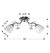 Lampa sufitowa Ariam ze szklanymi kloszami 2-punktowa do salonu