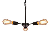 Lampa wisząca Sparta potrójna metalowa czarno-srebrna do salonu 3xE27