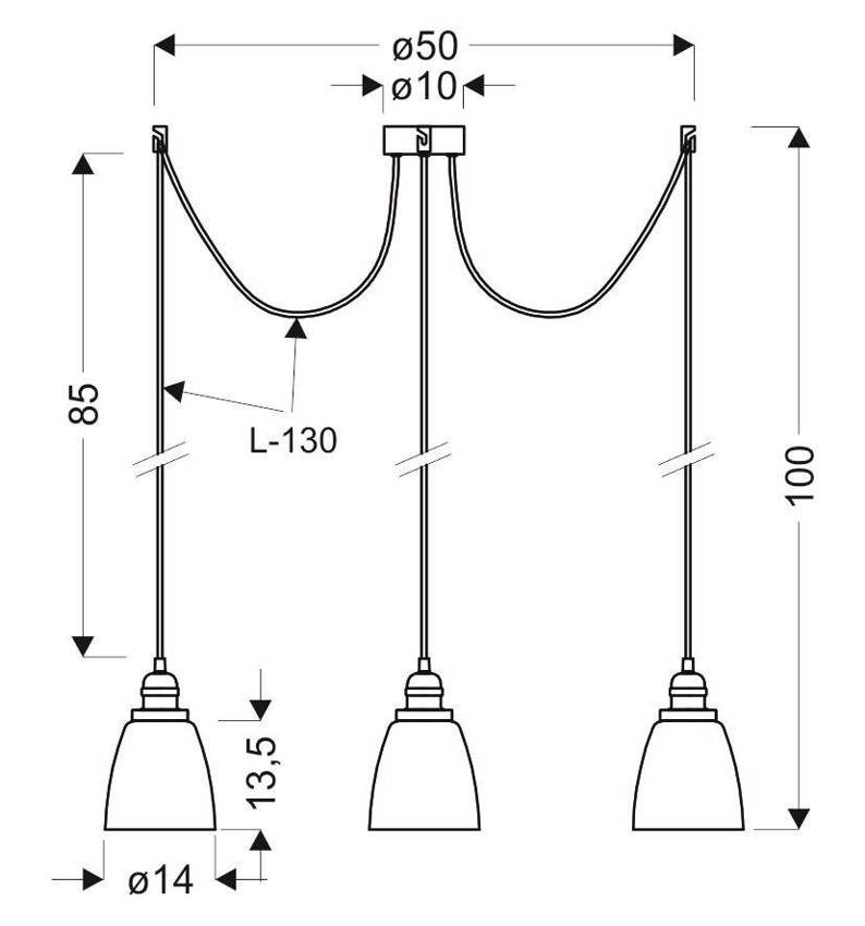 Lampa wisząca Voice szklane klosze 4-płomienna chromowa do kuchni nad stół