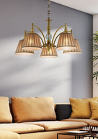 Żyrandol Austin klasyczny z abażurami 5-punktowy do salonu E14 Candellux