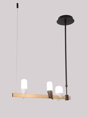 Lampa wisząca Sakai Ledea nad wyspę potrójna czarno-złota LED nowoczesna