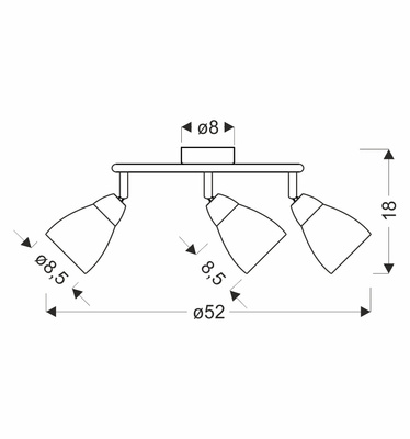 Lampa sufitowa Estello okrągła ze szklanymi kloszami 3-punktowa metalowa