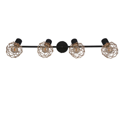 Lampa sufitowa Acrobat listwa ze szklanymi kloszami regulowana 4-punktowa