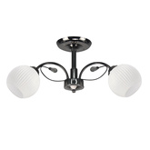 Lampa wisząca Neros podwójna metalowo-szklana z kloszem czarna E27