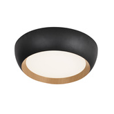 Plafon LED Abruzzo okrągły do kuchni i łazienki 40 cm 4000K czarno-drewniany