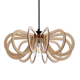 Lampa wisząca Eco 5 drewniana z abażurem pojedyncza E27 do salonu
