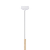 Lampa wisząca Trosa Ledea biała z drewnem pojedyncza do kuchni E27