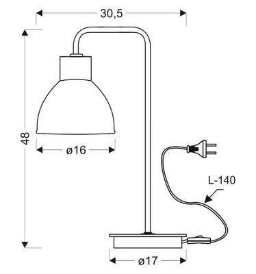 Lampka nocna Vario loftowa metalowa czarna na biurko E27 Candellux