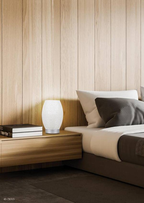 Lampka nocna Venus metalowa ażurowa biało-srebrna E27 Candellux