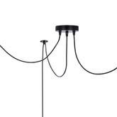 Lampa wisząca z abażurami Assam czarna ze złotym paskiem potrójna nowoczesna