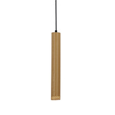 Lampa wisząca tuba Tubo czarno-drewniana pojedyncza GU10 regulowana wysokość