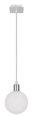 Lampa wisząca Oden kula szklana 12 cm pojedyncza do salonu biała