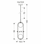 Lampa wisząca CORDEL elegancka - czarna z grafitowymi kloszami kulkami - minimalistyczne oświetlenie salonu 2x G9 LED