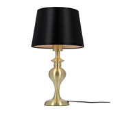 Lampka nocna Prima metalowa złota z czarnym abażurem E27