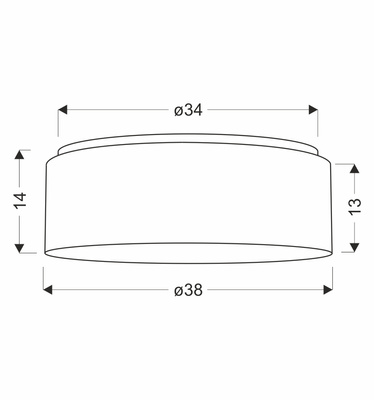 KIDDY lampa sufitowa 38 cm biały 2x40W E27 abażur biały