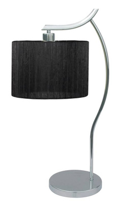 Lampka nocna Draga z abażurem czarna chromowa klasyczna Candellux