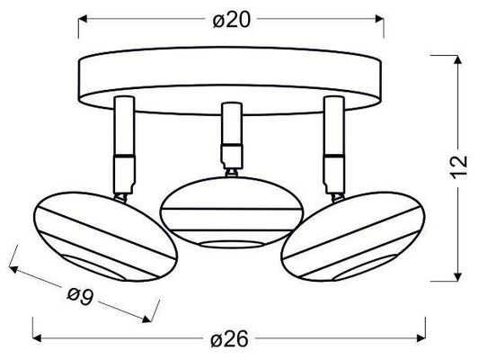 Lampa sufitowa SKIPPER okrągła regulowana LED 3-punktowa do salonu
