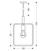 Lampa wisząca Frame czarna z drewnianym detalem pojedyncza do salonu E27