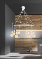 Lampa wisząca Alto biała matowa 8-punktowa loft do salonu dwuobwodowa E27