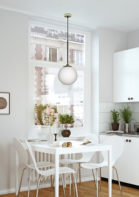 Lampa wisząca Glasgow kula 20 cm złota szklana do salonu 1xE27