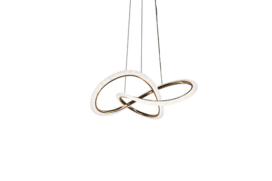 Lampa wisząca Elio złota z kryształkami LED 32W zmienna barwa do salonu