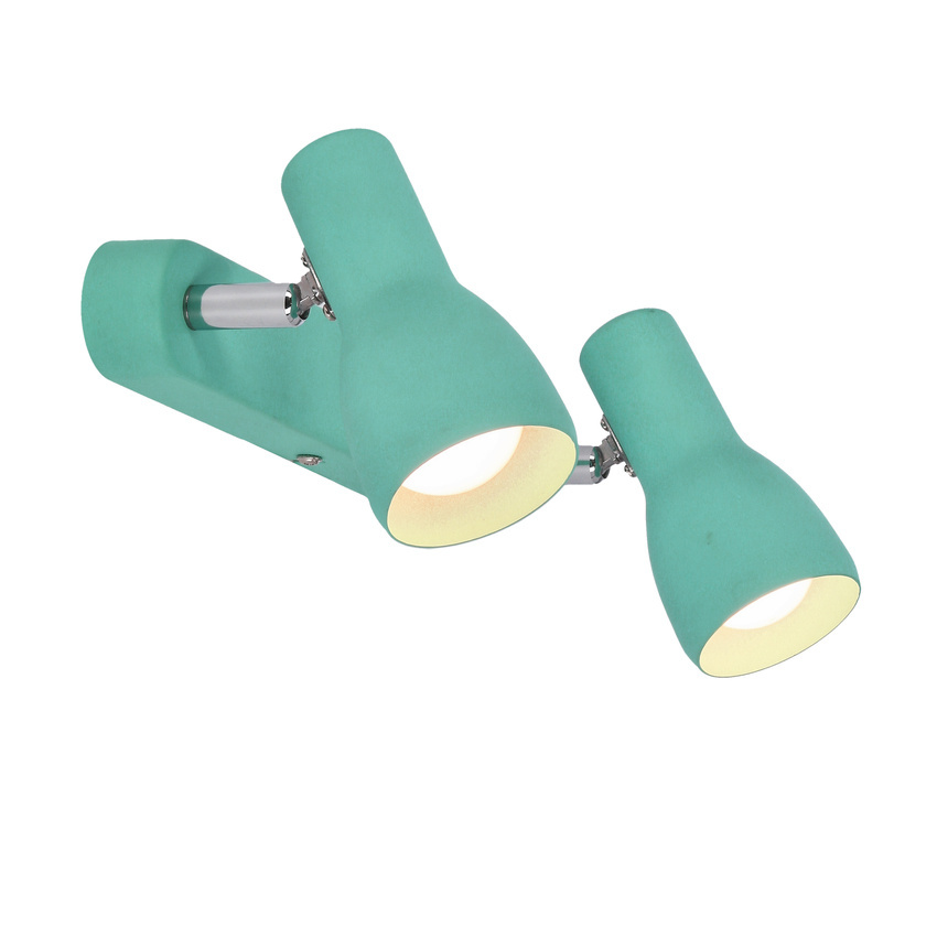 Lampa sufitowa Picardo regulowana metalowa 2-punktowa miętowa E14