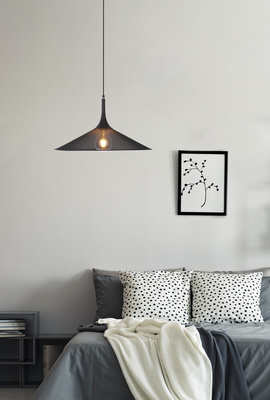 Lampa wisząca Kiruna L czarna metalowa do salonu nad stół 1 płomienna E27