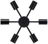Lampa wisząca Sparta metalowa czarno-srebrna 6-punktowa do salonu E14