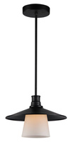 Lampa wisząca Loft czarna matowa z białym kloszem metalowa do salonu E27